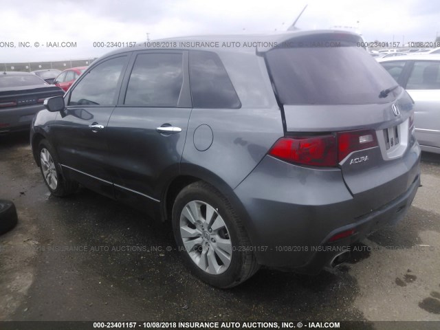 5J8TB2H50BA005605 - 2011 ACURA RDX TECHNOLOGY GRAY photo 3