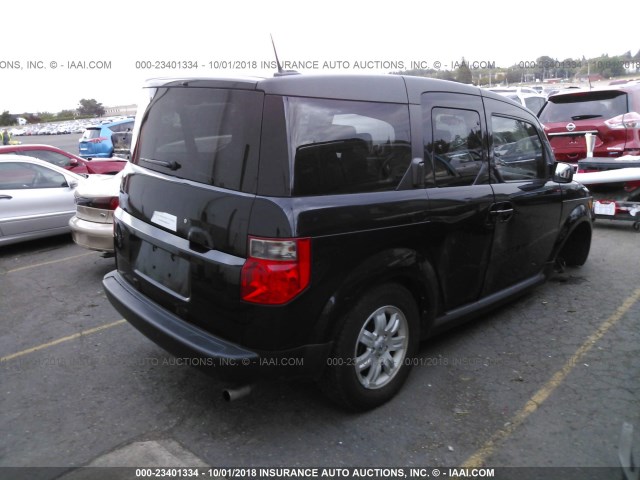 5J6YH28768L014885 - 2008 HONDA ELEMENT EX BLACK photo 4