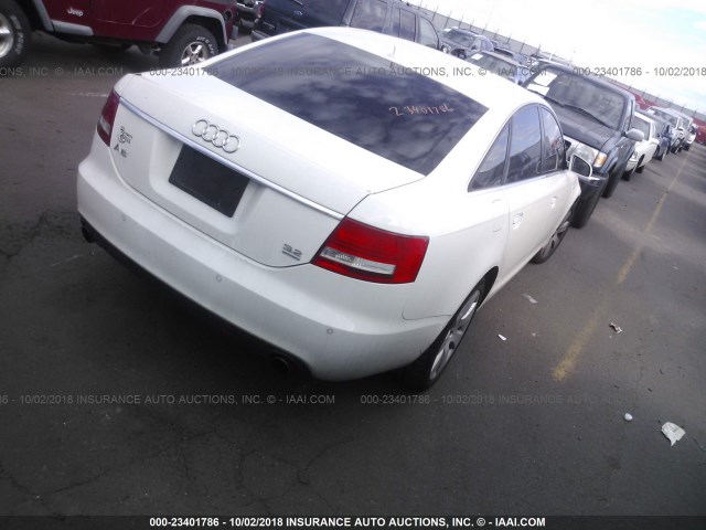 WAUDH74F56N164306 - 2006 AUDI A6 3.2 QUATTRO WHITE photo 4