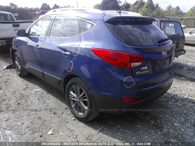 KM8JU3AG6EU934925 - 2014 HYUNDAI Tucson GLS/LIMITED/SE BLUE photo 3