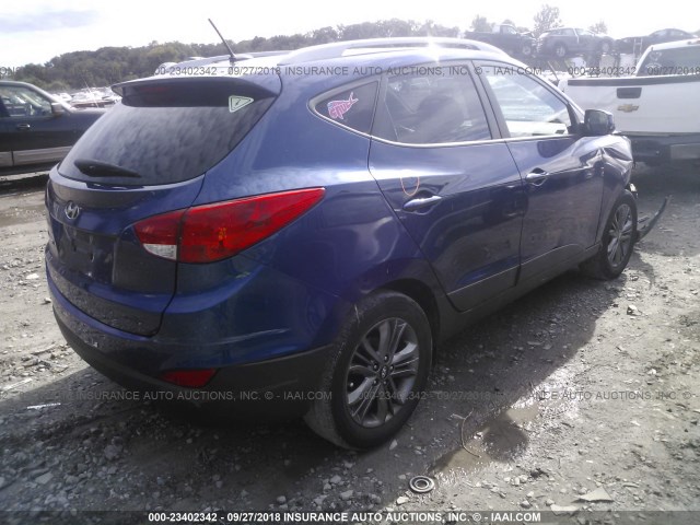 KM8JU3AG6EU934925 - 2014 HYUNDAI Tucson GLS/LIMITED/SE BLUE photo 4