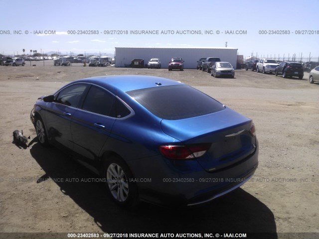 1C3CCCAB8FN621492 - 2015 CHRYSLER 200 LIMITED BLUE photo 3