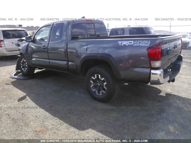 5TFSZ5AN5HX054757 - 2017 TOYOTA TACOMA ACCESS CAB/SR5/TRD SPT/OR GRAY photo 3