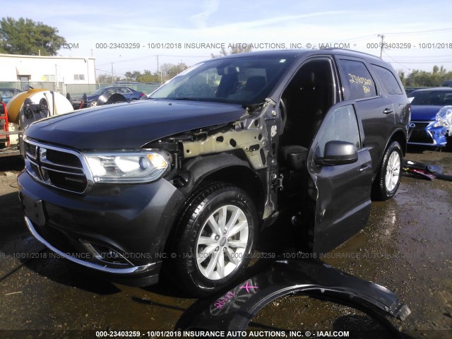 1C4RDJAG6FC881260 - 2015 DODGE DURANGO SXT GRAY photo 2