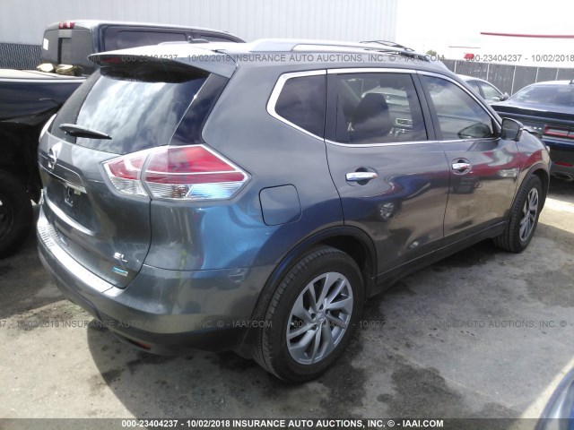 5N1AT2MT8EC771951 - 2014 NISSAN ROGUE S/SL/SV GRAY photo 4