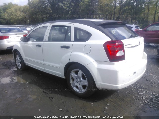 1B3HB48B38D687958 - 2008 DODGE CALIBER SXT WHITE photo 3