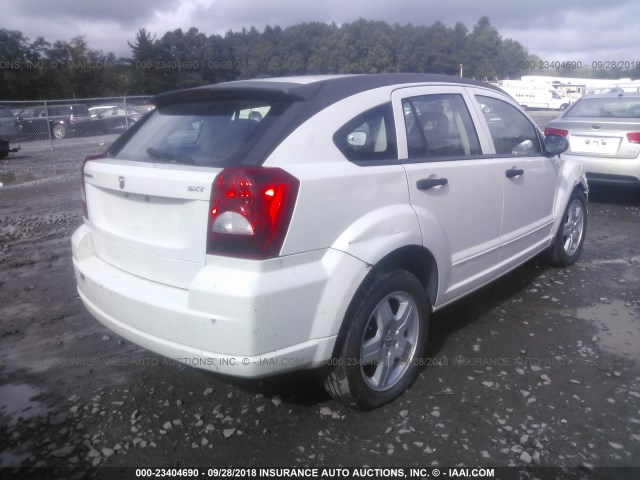 1B3HB48B38D687958 - 2008 DODGE CALIBER SXT WHITE photo 4