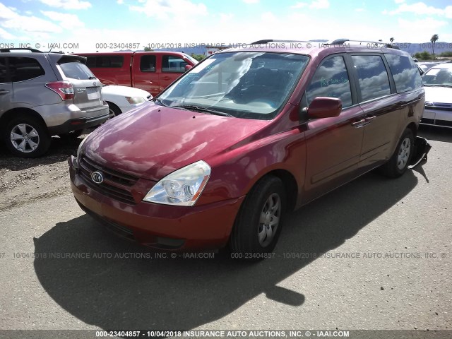 KNDMG4C3XA6335890 - 2010 KIA SEDONA LX RED photo 2