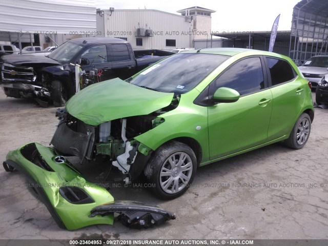 JM1DE1KZ7D0167482 - 2013 MAZDA MAZDA2 GREEN photo 2