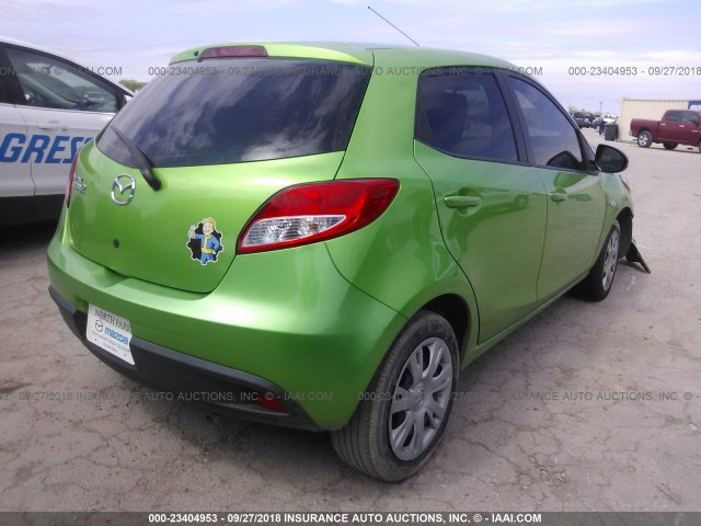 JM1DE1KZ7D0167482 - 2013 MAZDA MAZDA2 GREEN photo 4