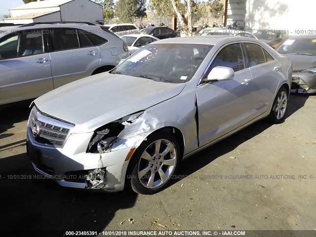 1G6AB5RX8D0158249 - 2013 CADILLAC ATS LUXURY SILVER photo 2