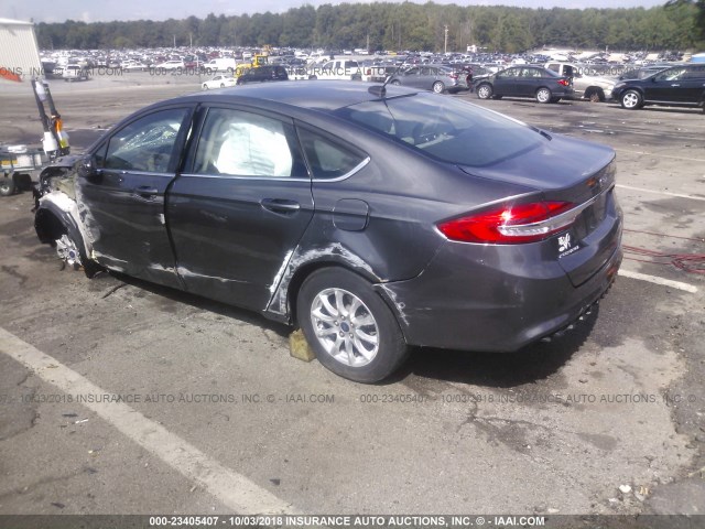 3FA6P0G72HR269336 - 2017 FORD FUSION S GRAY photo 3