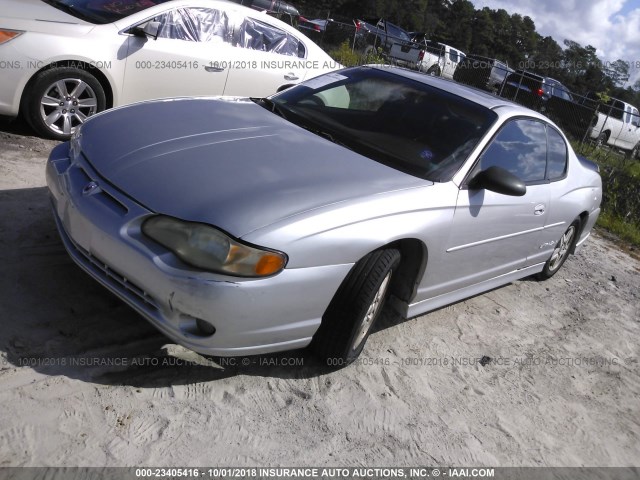 2G1WX15K229301442 - 2002 CHEVROLET MONTE CARLO SS SILVER photo 2