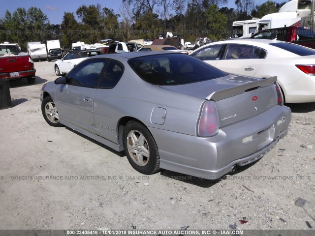 2G1WX15K229301442 - 2002 CHEVROLET MONTE CARLO SS ვერცხლისფერი ფოტო 3