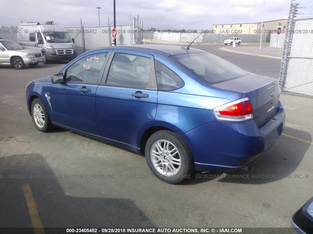 1FAHP35N78W182427 - 2008 FORD FOCUS SE/SEL/SES BLUE photo 3