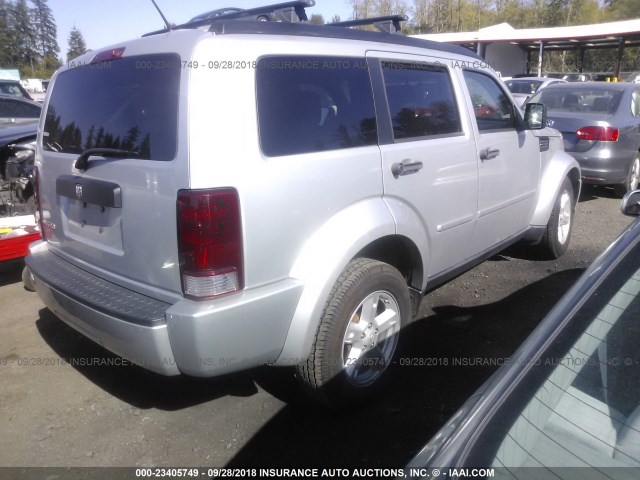 1D8GT28K68W171773 - 2008 DODGE NITRO SXT SILVER photo 4