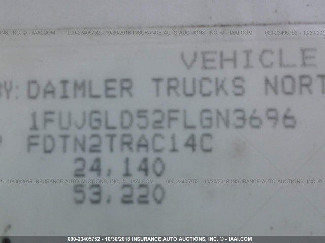 1FUJGLD52FLGN3696 - 2015 FREIGHTLINER CASCADIA 125  Unknown photo 10