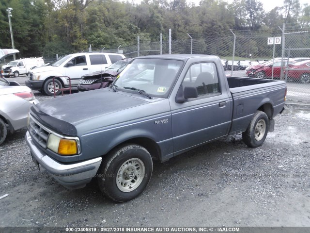 1FTCR10A0PTA84329 - 1993 FORD RANGER BLUE photo 2