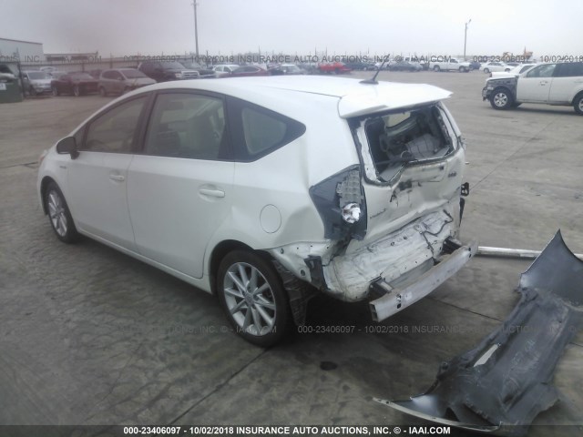 JTDZN3EU0E3319037 - 2014 TOYOTA PRIUS V WHITE photo 3