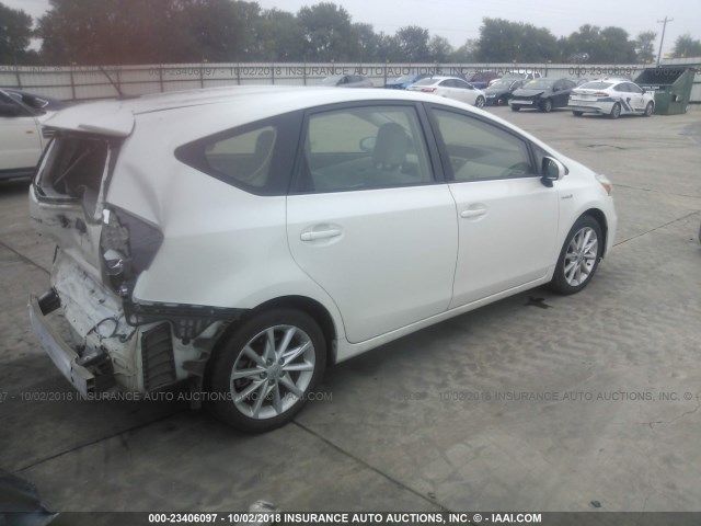 JTDZN3EU0E3319037 - 2014 TOYOTA PRIUS V WHITE photo 4