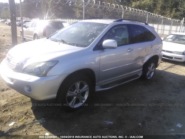 JTJGW31U082851275 - 2008 LEXUS RX 400H SILVER photo 2