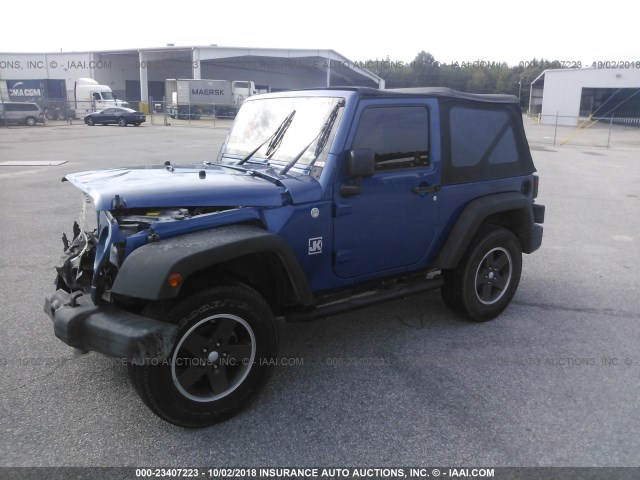 1J4AA2D12AL223408 - 2010 JEEP WRANGLER SPORT BLUE photo 2