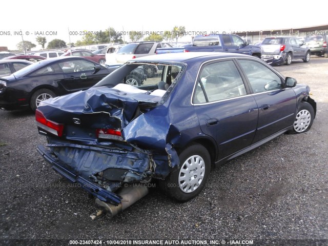 1HGCF86612A051611 - 2002 HONDA ACCORD VALUE Dark Blue photo 4