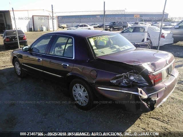 2MEFM74W35X602484 - 2005 MERCURY GRAND MARQUIS GS MAROON photo 3