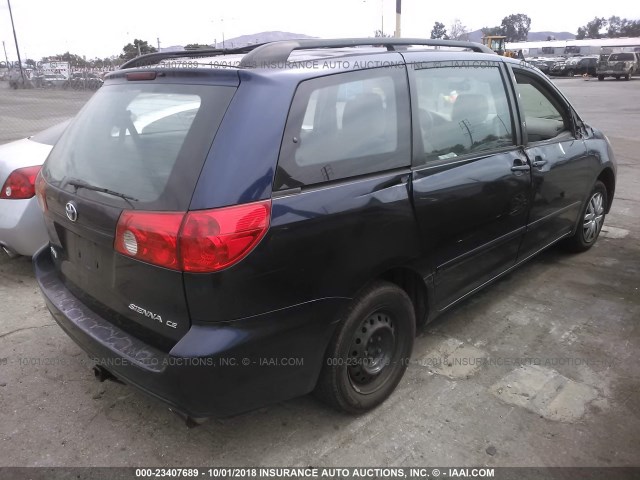 5TDZA23C46S568120 - 2006 TOYOTA SIENNA CE/LE BLUE photo 4