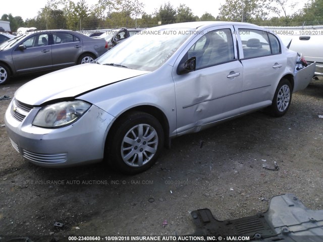 1G1AT58H897250733 - 2009 CHEVROLET COBALT LT SILVER photo 2