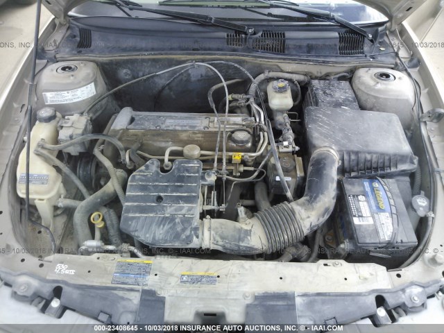 1G3NL12F84C133680 - 2004 OLDSMOBILE ALERO GL GOLD photo 10