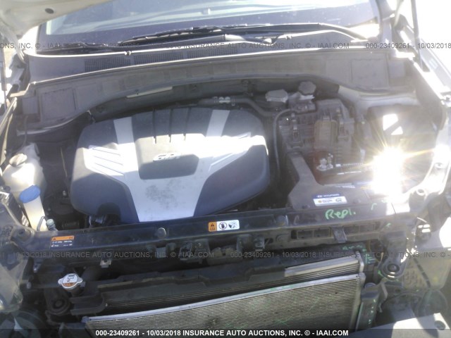 KM8SN4HF6EU083150 - 2014 HYUNDAI SANTA FE GLS SILVER photo 10