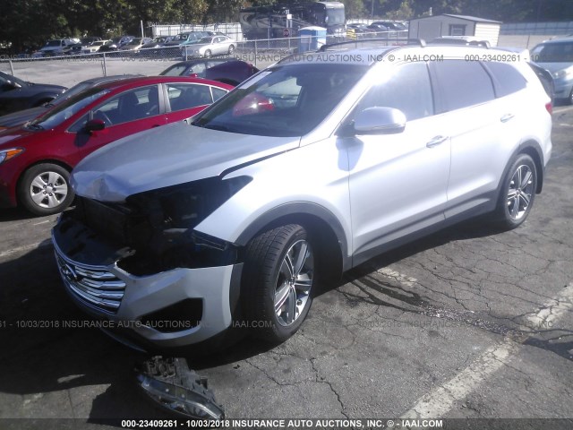 KM8SN4HF6EU083150 - 2014 HYUNDAI SANTA FE GLS SILVER photo 2