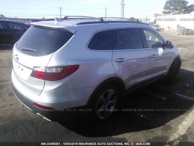 KM8SN4HF6EU083150 - 2014 HYUNDAI SANTA FE GLS SILVER photo 4