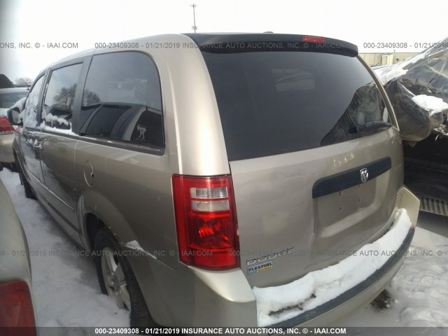 2D8HN44E59R554074 - 2009 DODGE GRAND CARAVAN SE GOLD photo 3