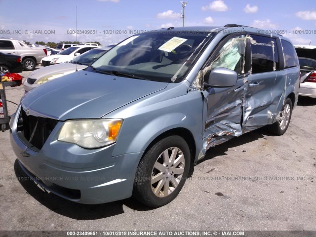 2A8HR54119R507803 - 2009 CHRYSLER TOWN & COUNTRY TOURING TEAL photo 2