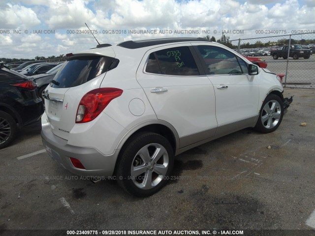 KL4CJASB9GB528367 - 2016 BUICK ENCORE WHITE photo 4