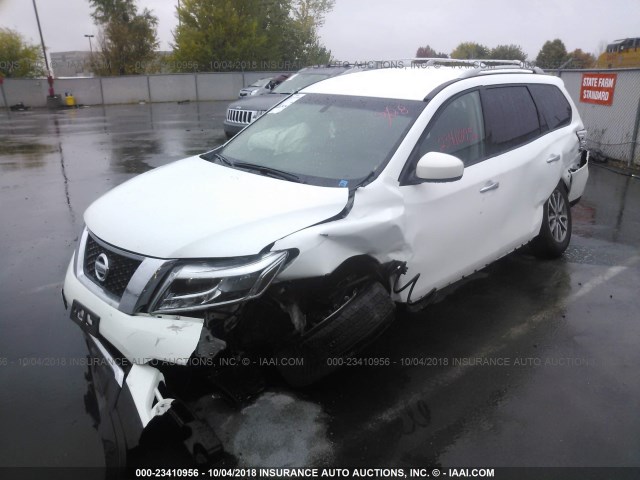 5N1AR2MMXDC683442 - 2013 NISSAN PATHFINDER S/SV/SL/PLATINUM WHITE photo 2