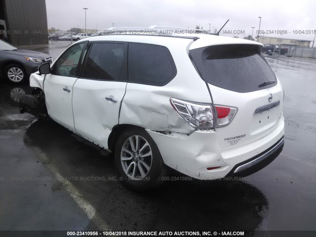 5N1AR2MMXDC683442 - 2013 NISSAN PATHFINDER S/SV/SL/PLATINUM WHITE photo 3