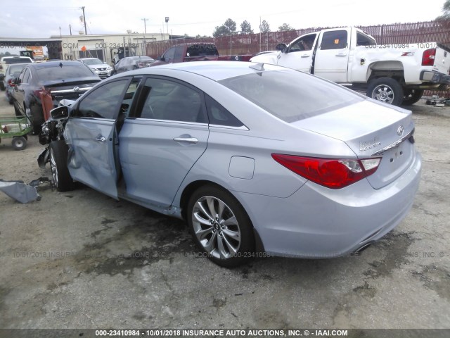 5NPEC4AC2DH669408 - 2013 HYUNDAI SONATA SE/LIMITED Light Blue photo 3