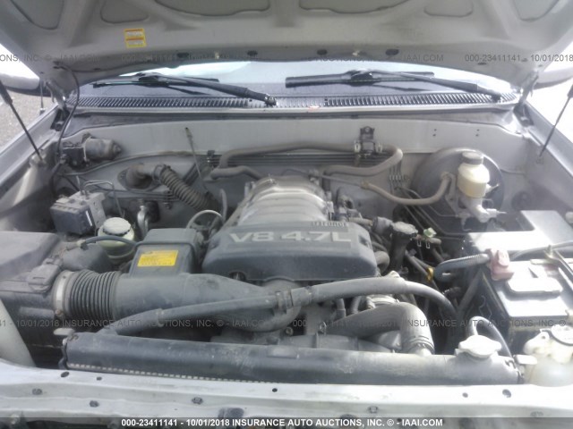 5TBBT44124S440095 - 2004 TOYOTA TUNDRA ACCESS CAB SR5 SILVER photo 10