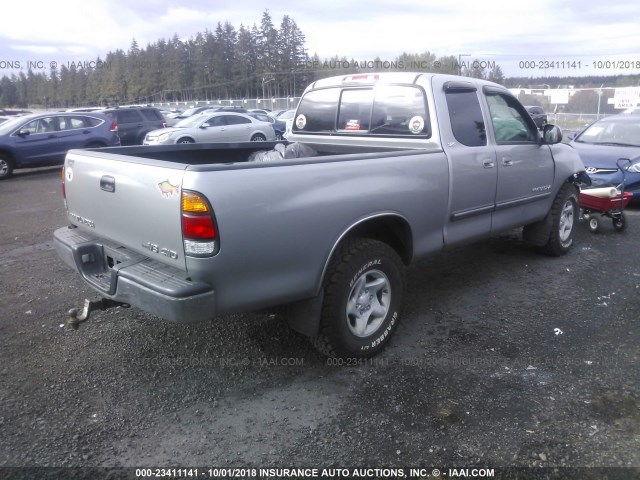 5TBBT44124S440095 - 2004 TOYOTA TUNDRA ACCESS CAB SR5 SILVER photo 4