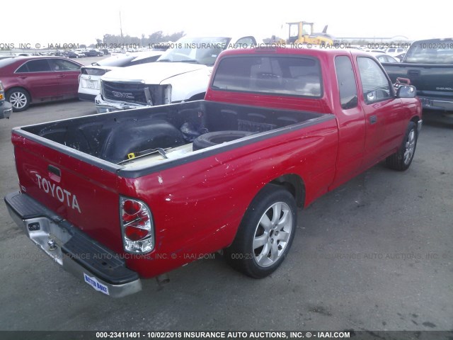 4TAVN52N4TZ125365 - 1996 TOYOTA TACOMA XTRACAB RED photo 4