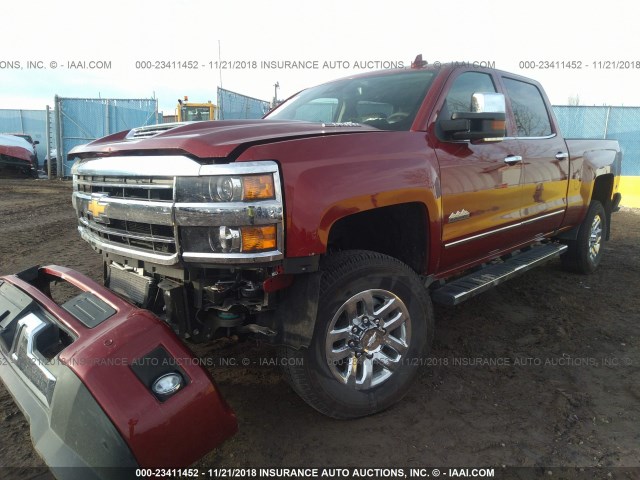 1GC4K1EY7JF247109 - 2018 CHEVROLET SILVERADO K3500 HIGH COUNTRY RED photo 2