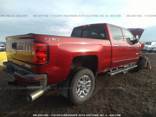 1GC4K1EY7JF247109 - 2018 CHEVROLET SILVERADO K3500 HIGH COUNTRY RED photo 4