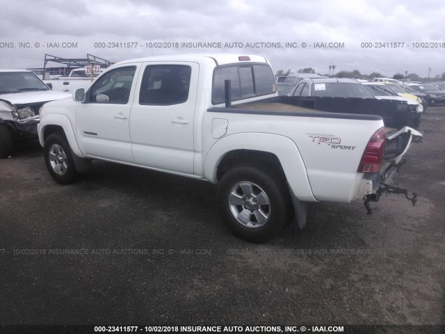 5TEJU62N45Z069074 - 2005 TOYOTA TACOMA DOUBLE CAB PRERUNNER WHITE photo 3