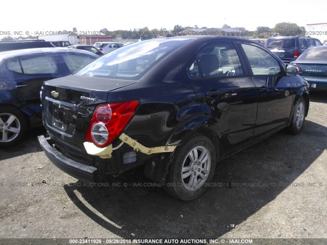 1G1JA5SH9C4140006 - 2012 CHEVROLET SONIC LS BLACK photo 4