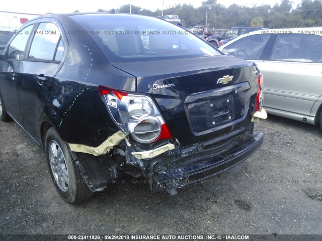 1G1JA5SH9C4140006 - 2012 CHEVROLET SONIC LS BLACK photo 6