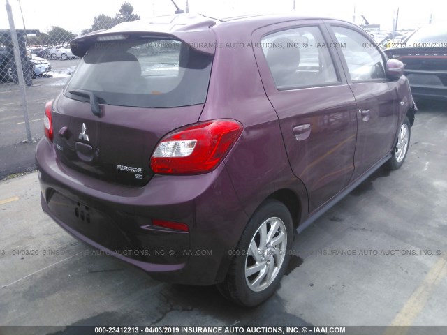 ML32A4HJ8JH001574 - 2018 MITSUBISHI MIRAGE SE BURGUNDY photo 4