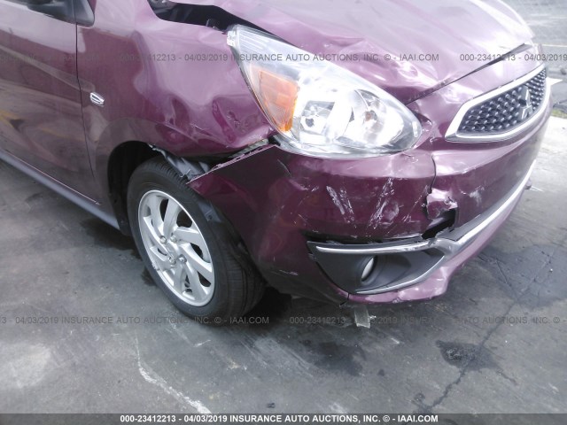 ML32A4HJ8JH001574 - 2018 MITSUBISHI MIRAGE SE BURGUNDY photo 6